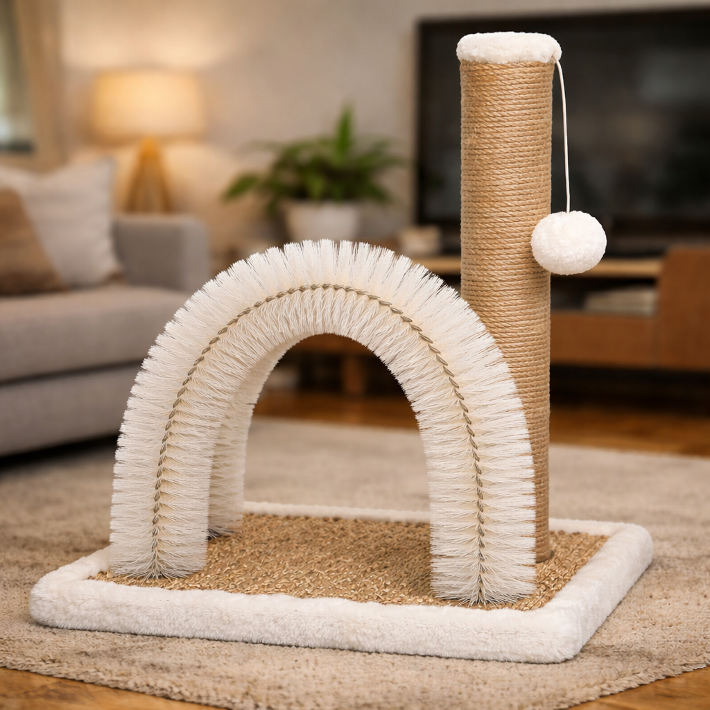 Kratzstation 3-in-1 mit Bürstenbogen