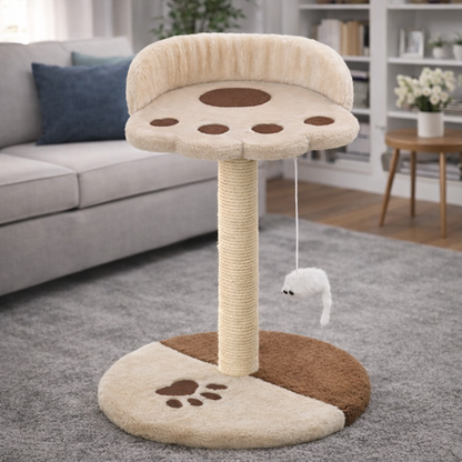 Kompakte Kratzstation mit Bett