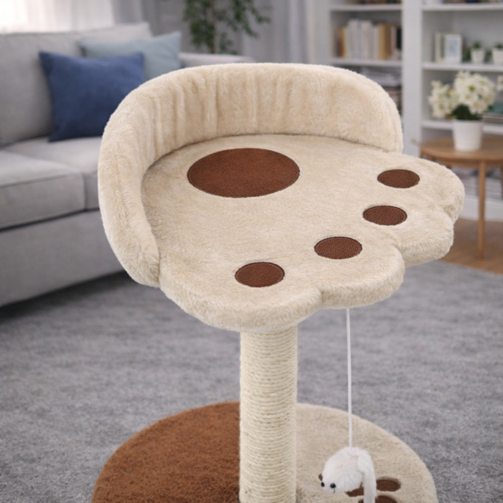 Kompakte Kratzstation mit Bett