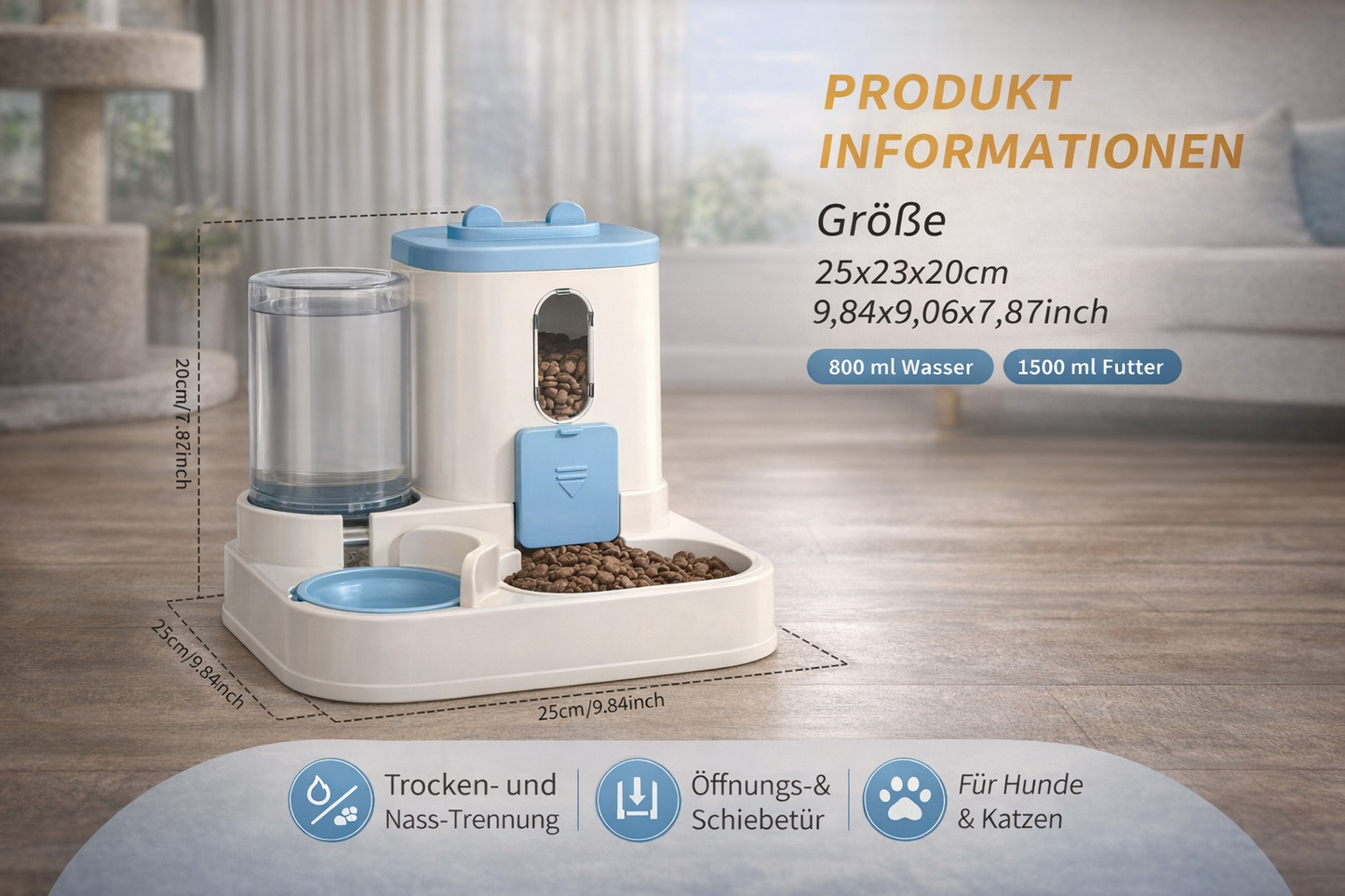 2-in-1 Futter & Wasserstation
